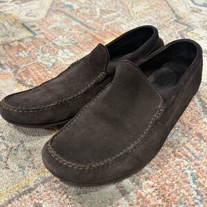Ermenegildo Zegna Dark Brown Suede Loafers